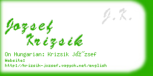 jozsef krizsik business card